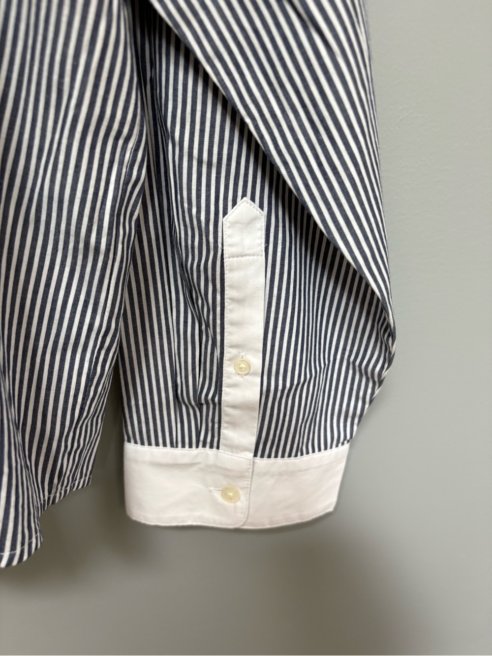 J. Crew NEW Women's Navy Pinstripe Button Shirt White Contrast Collar & Cuffs 3X - Picture 5 of 9